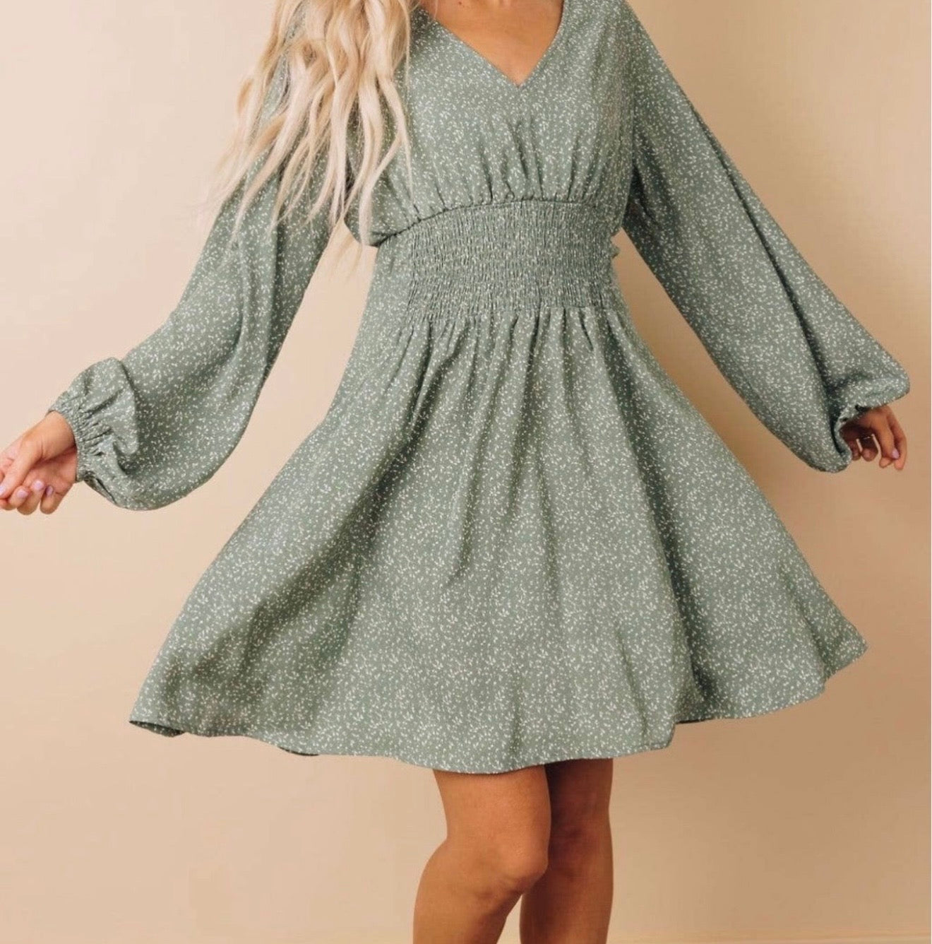 Green waist dress