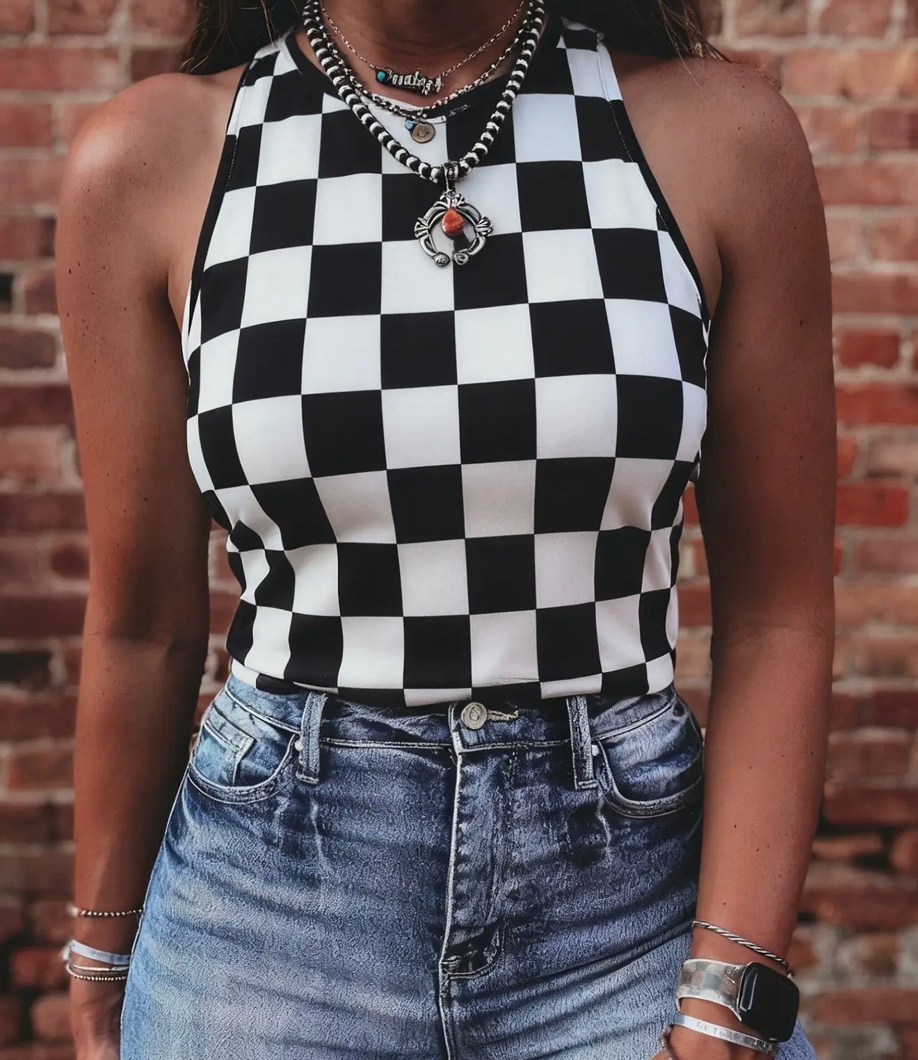 Checkerboard Printed Tank