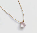 Rose Quartz Small Faceted
Teardrop Necklace