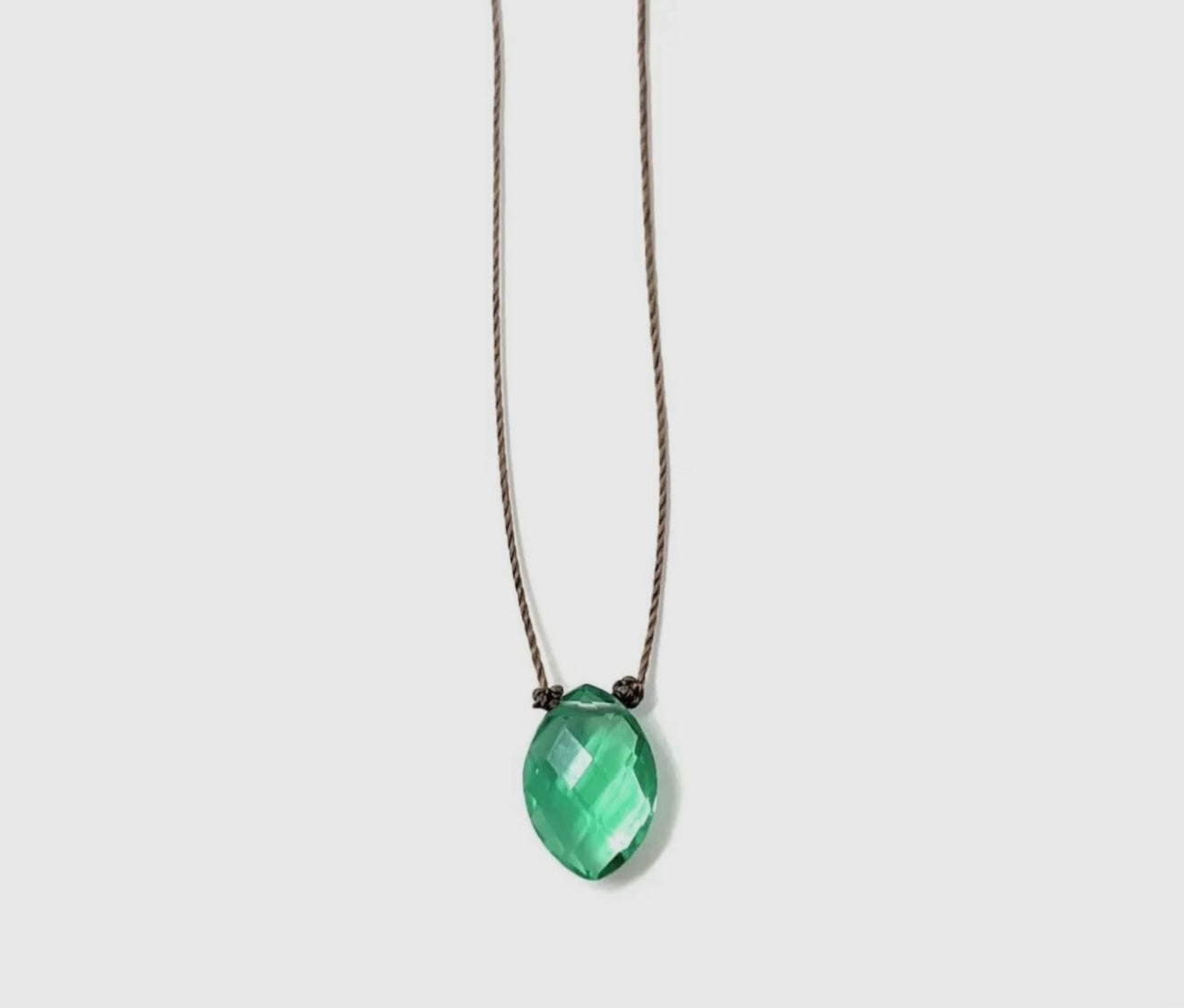 Green Hydroquartz Faceted Marquise