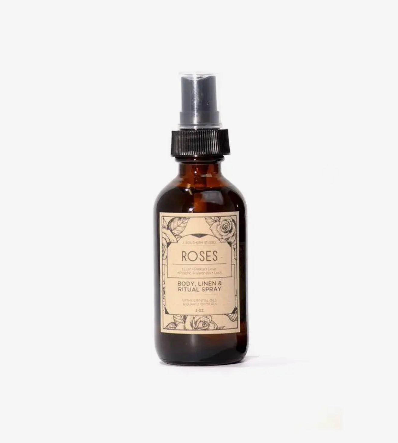 Roses Body & Linen Ritual Mist with Crystals and Essential Oils- 2 oz.