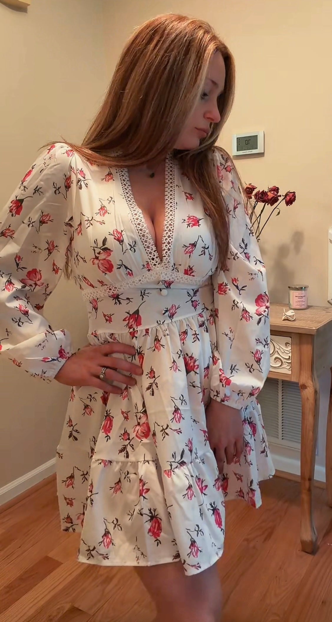 Floral V-neck Dress